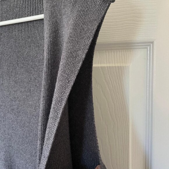 Women's, Open Front Knit Tunic Vest, Gray, Extra Large (XL) - Picture 3 of 5